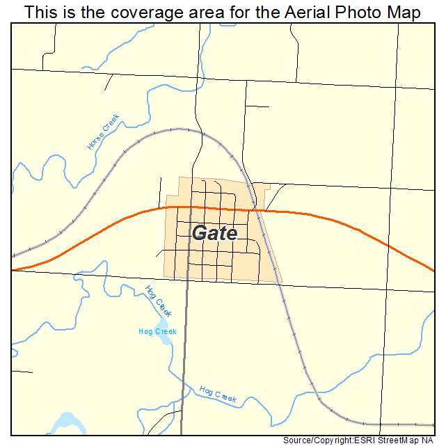 Gate, OK location map 