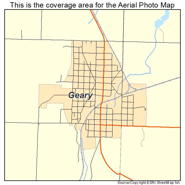 Geary, OK location map 