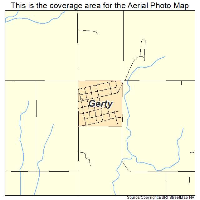 Gerty, OK location map 