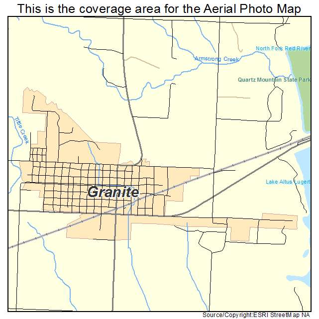 Granite, OK location map 