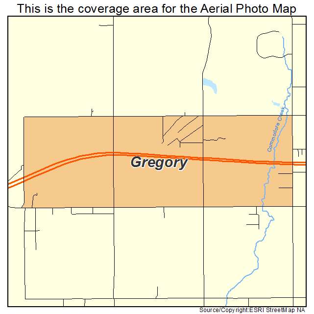 Gregory, OK location map 
