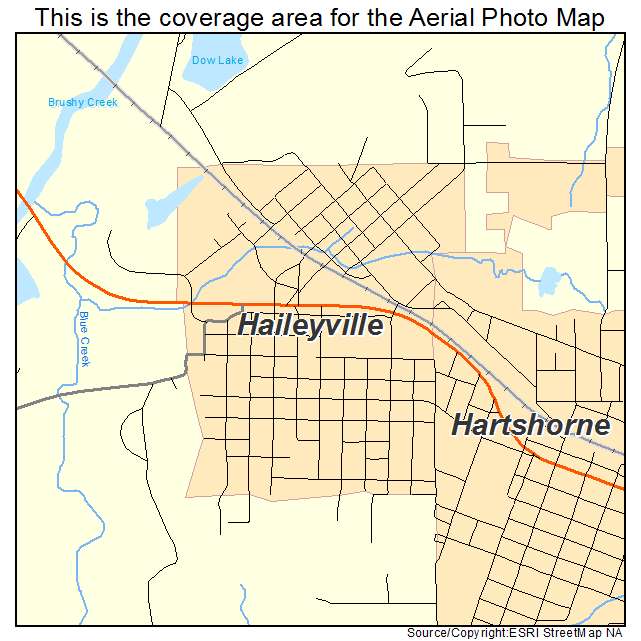 Haileyville, OK location map 