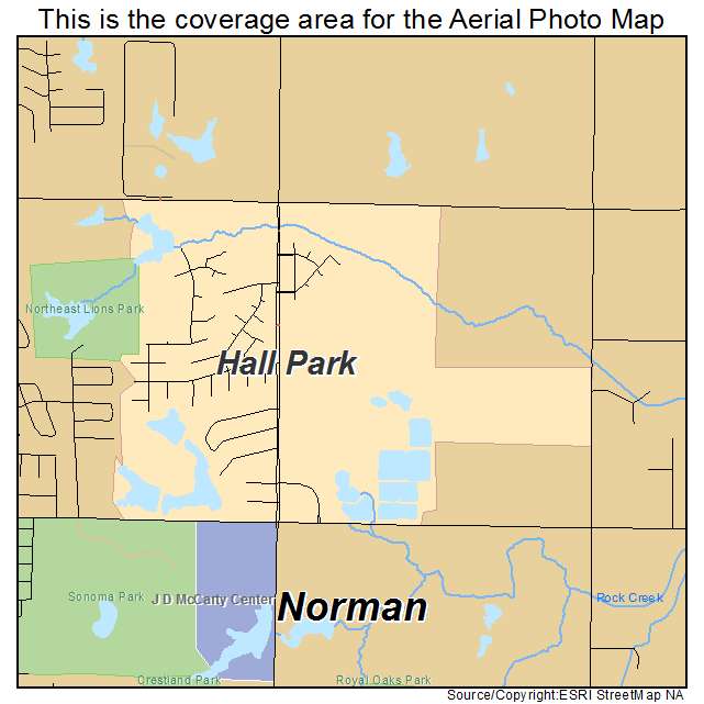 Hall Park, OK location map 