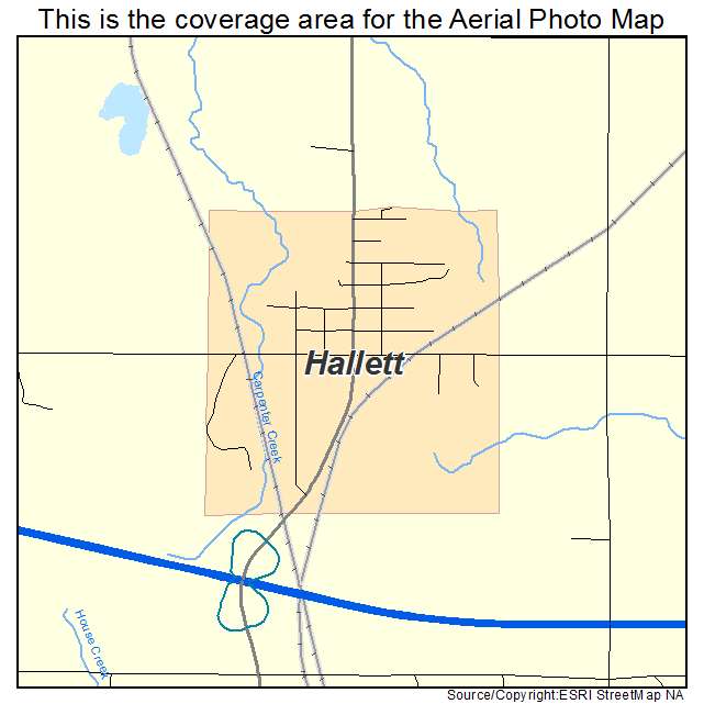 Hallett, OK location map 