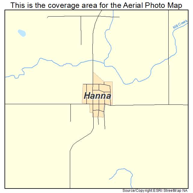 Hanna, OK location map 