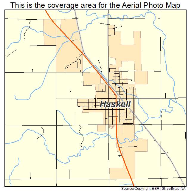 Haskell, OK location map 