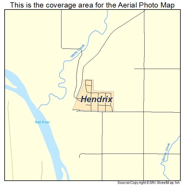Hendrix, OK location map 