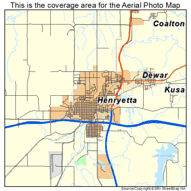 Henryetta, OK location map 