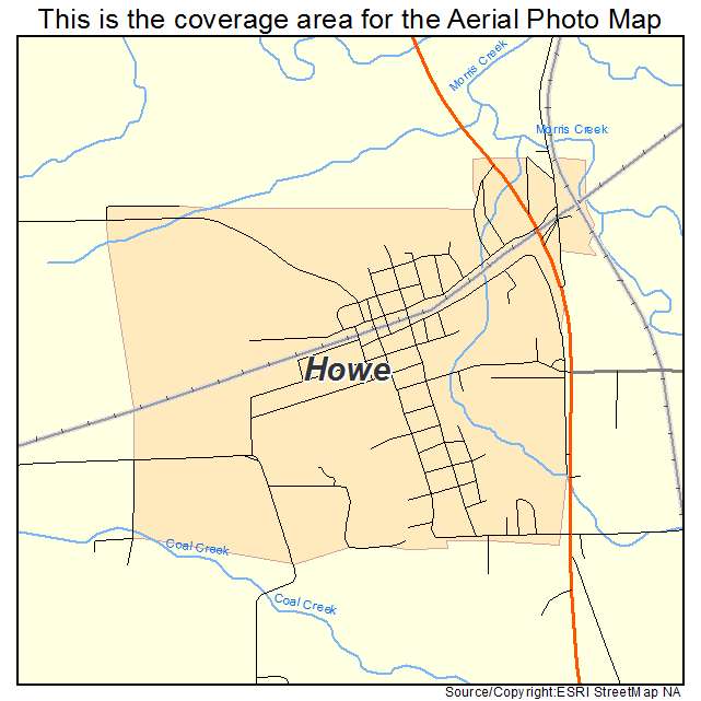 Howe, OK location map 