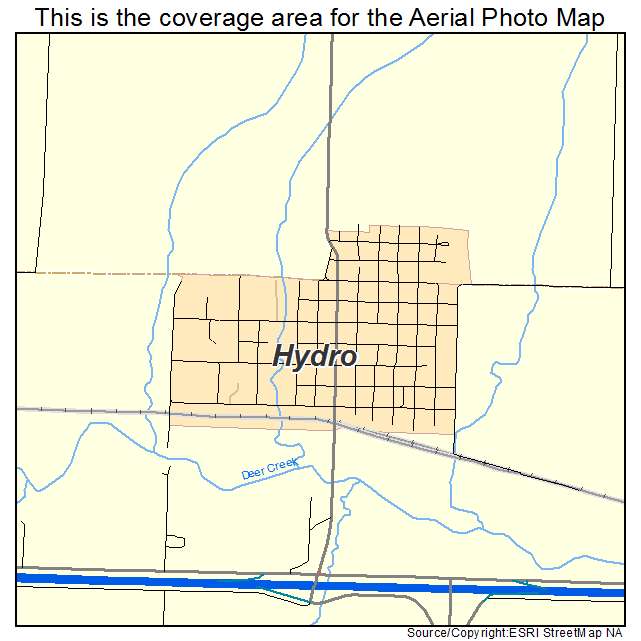 Hydro, OK location map 