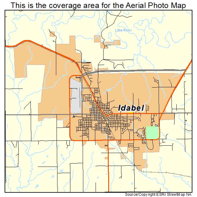 Idabel, OK location map 