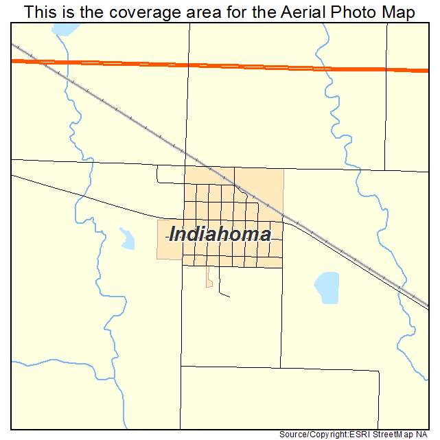 Indiahoma, OK location map 