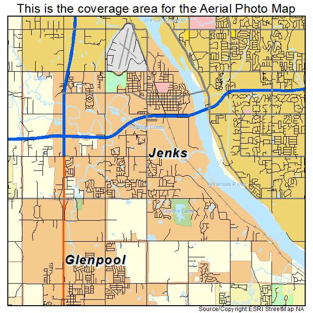 Jenks, OK location map 