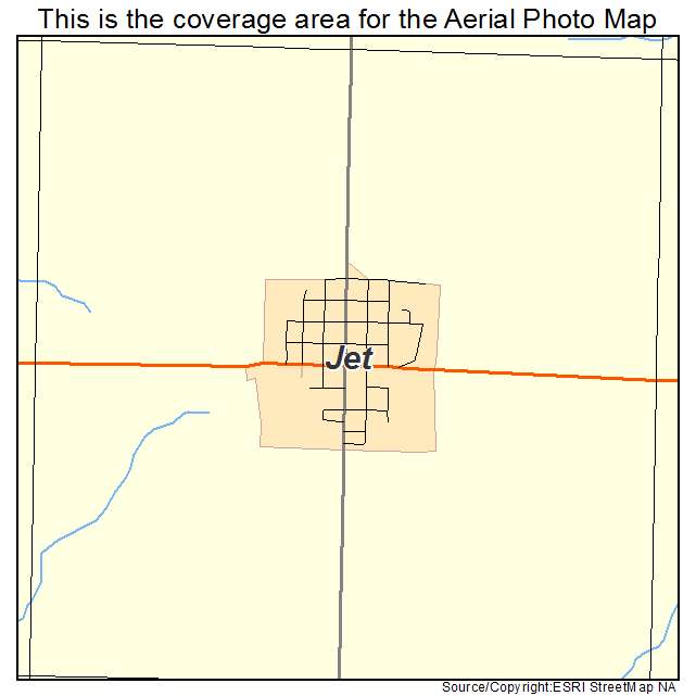 Jet, OK location map 