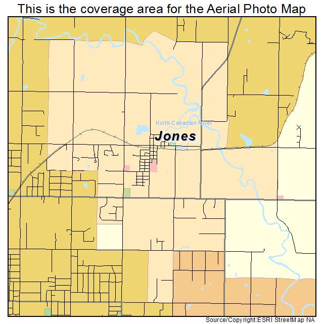 Jones, OK location map 