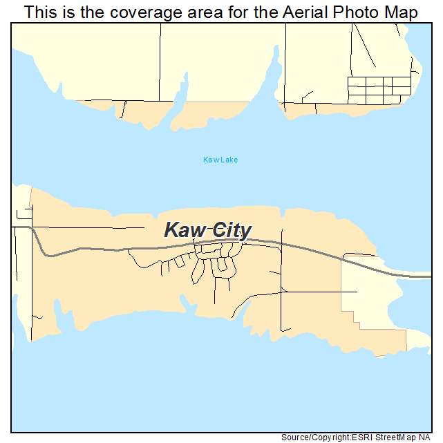 Kaw City, OK location map 