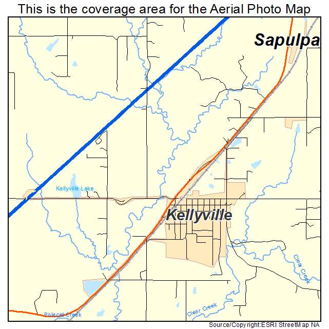 Kellyville, OK location map 