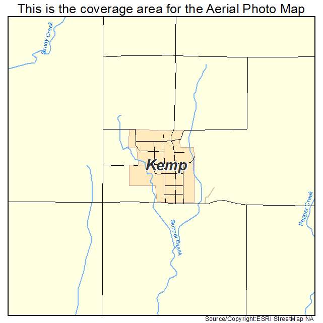 Kemp, OK location map 