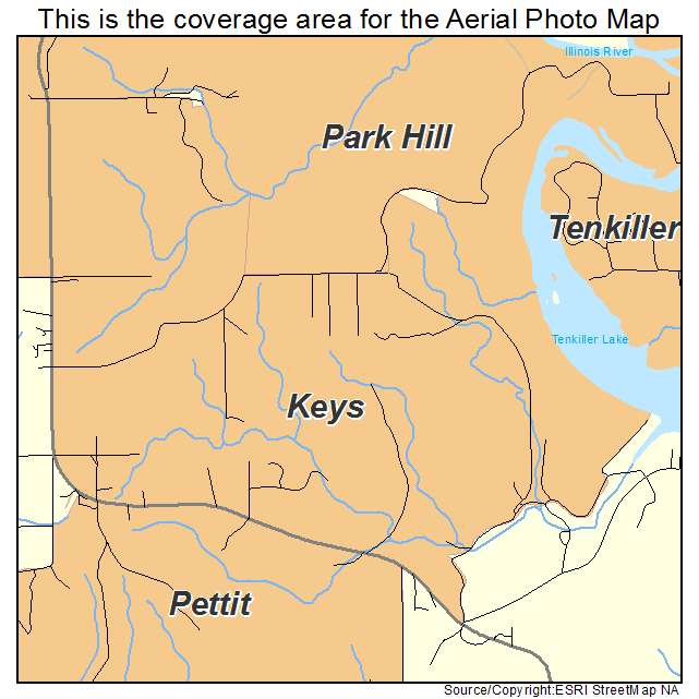 Keys, OK location map 