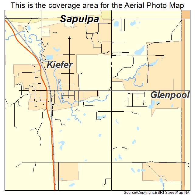 Kiefer, OK location map 
