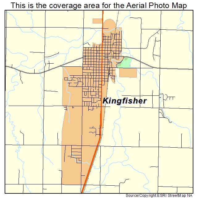 Kingfisher, OK location map 