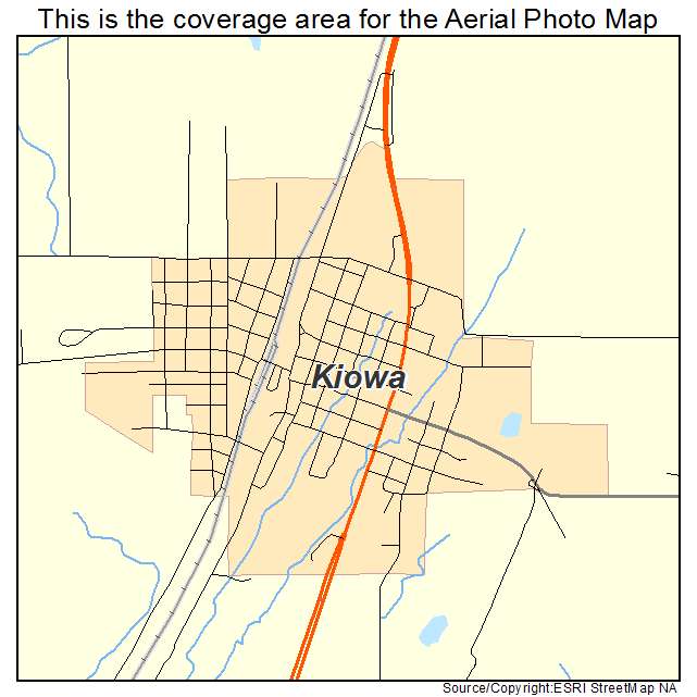 Kiowa, OK location map 