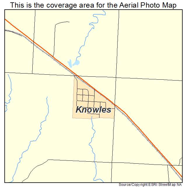 Knowles, OK location map 