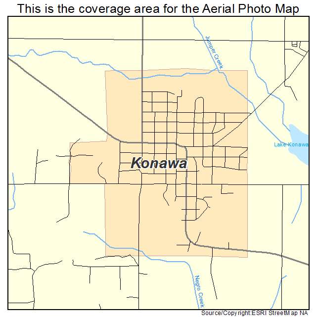 Konawa, OK location map 