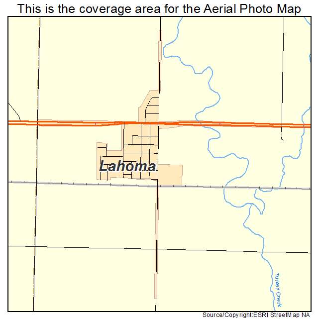 Lahoma, OK location map 