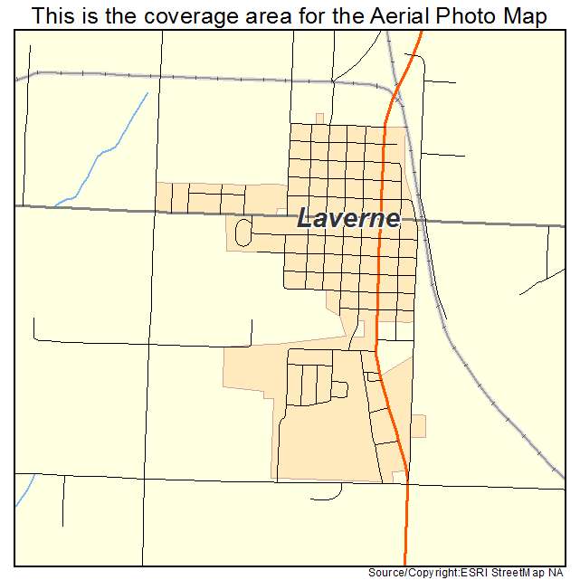 Laverne, OK location map 