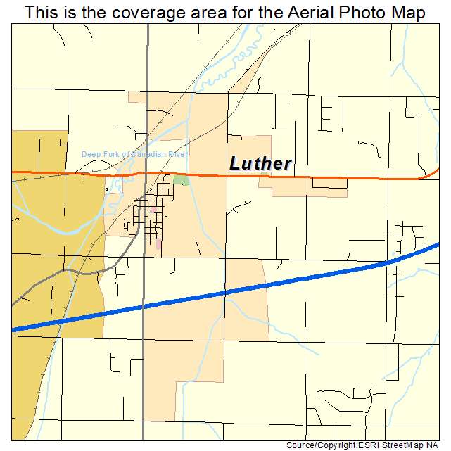 Luther, OK location map 