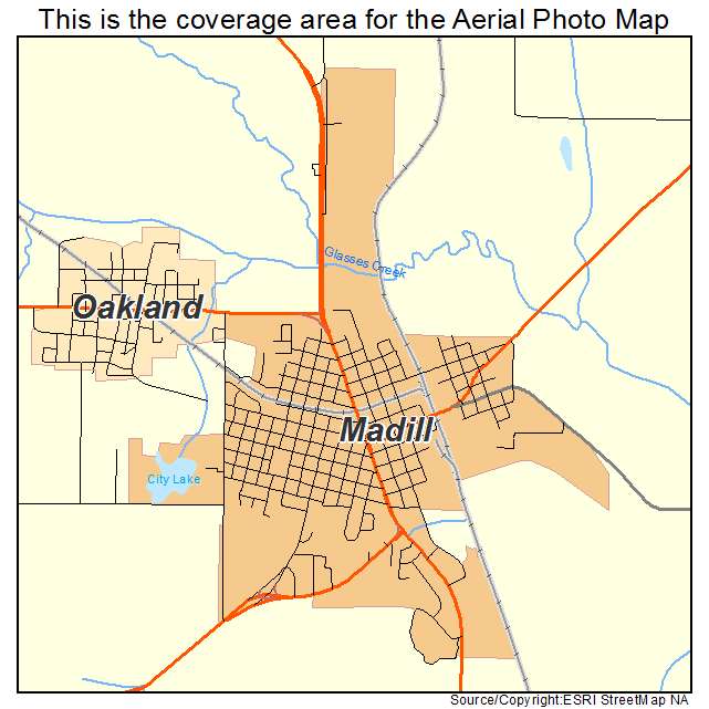 Madill, OK location map 