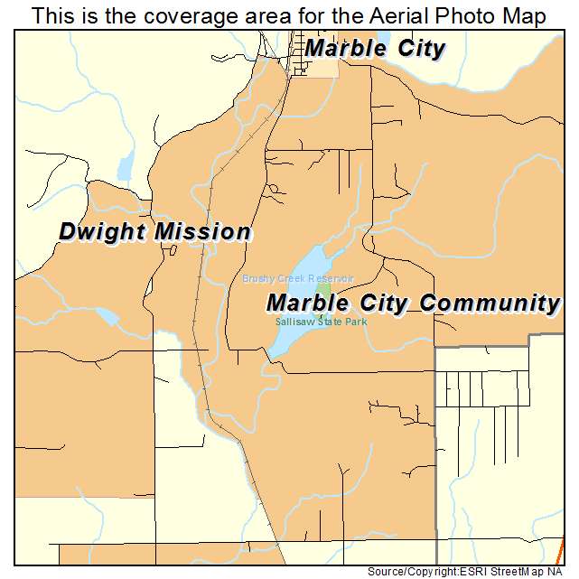 Marble City Community, OK location map 