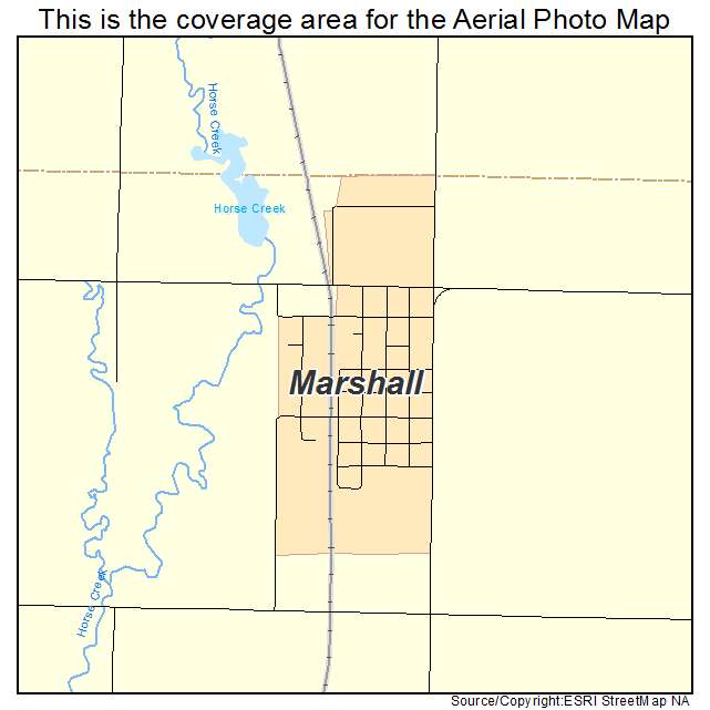 Marshall, OK location map 