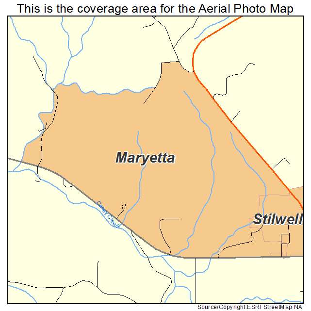 Maryetta, OK location map 
