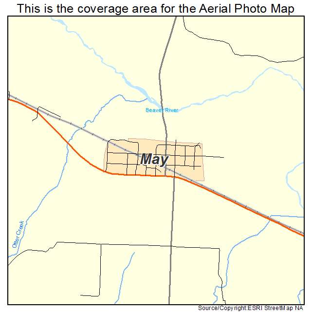 May, OK location map 