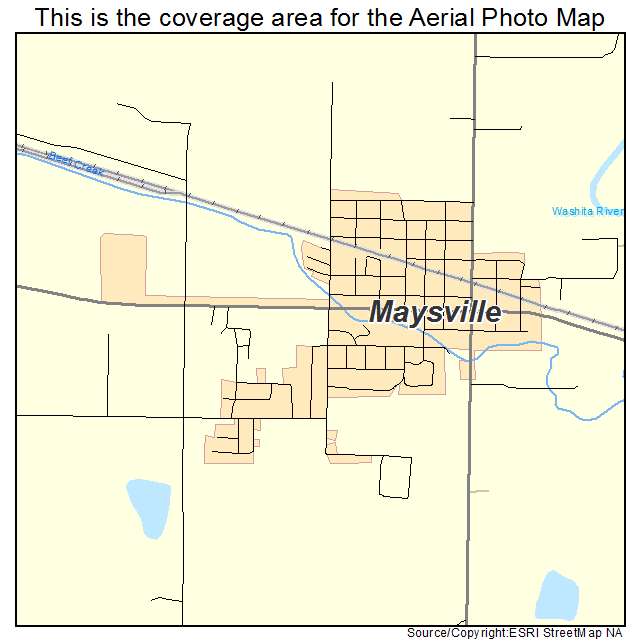 Maysville, OK location map 
