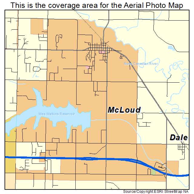 McLoud, OK location map 