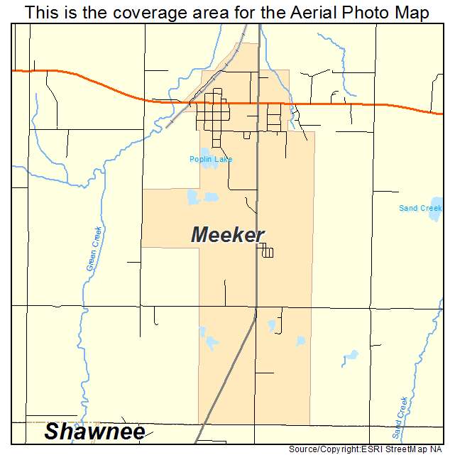 Meeker, OK location map 