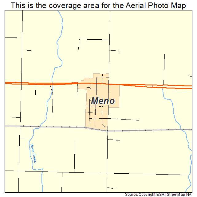 Meno, OK location map 