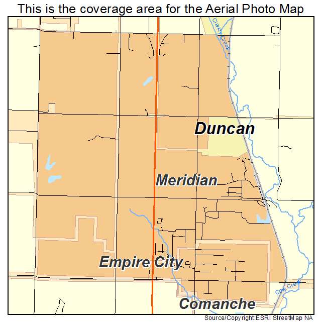 Meridian, OK location map 