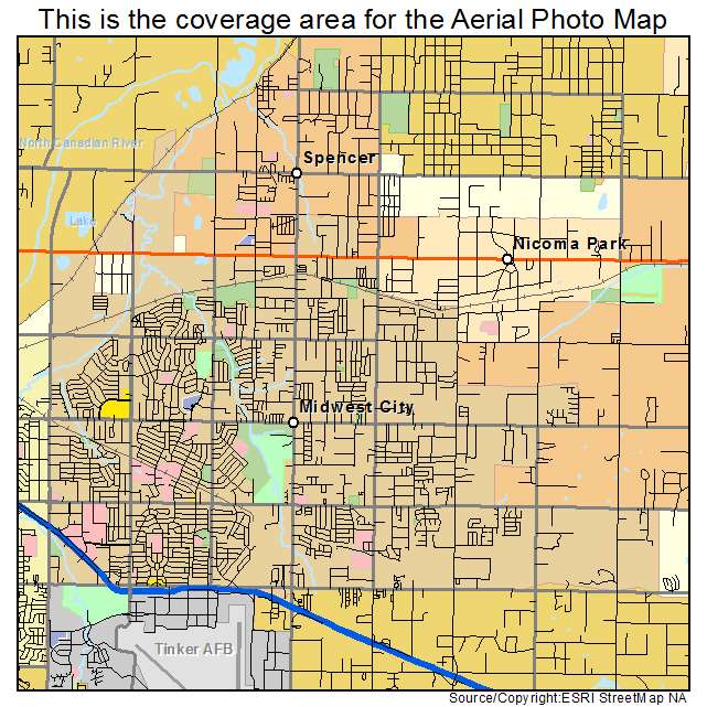 Midwest City, OK location map 