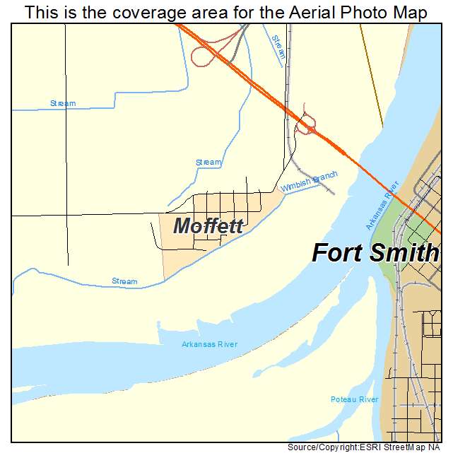 Moffett, OK location map 