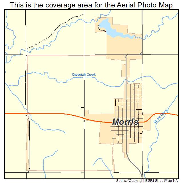 Morris, OK location map 