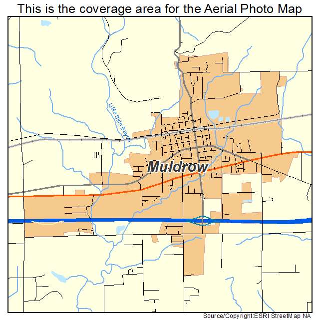 Muldrow, OK location map 