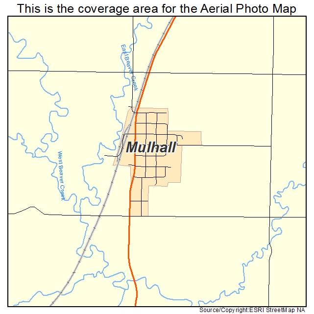 Mulhall, OK location map 