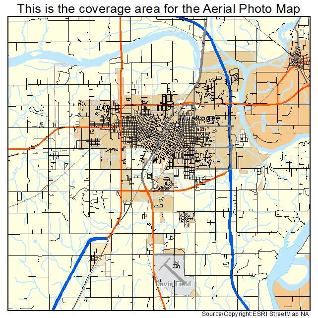 Muskogee, OK location map 