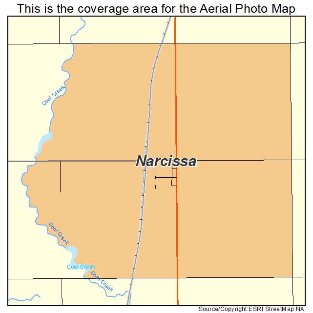 Narcissa, OK location map 