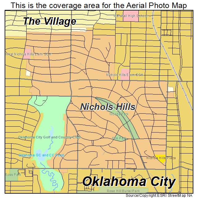 Nichols Hills, OK location map 