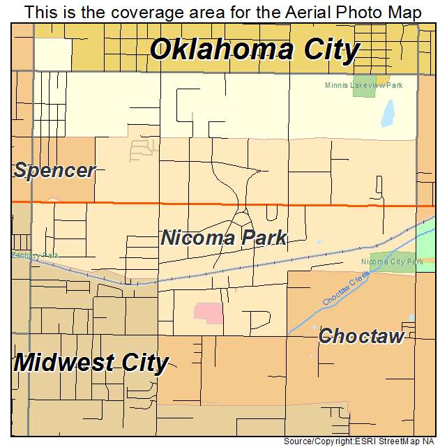 Nicoma Park, OK location map 